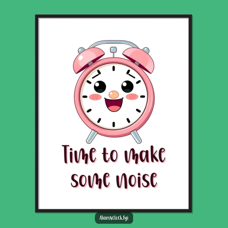 Free Printable Wall Art: Excited Alarm Clock, Hilarious Downloadable Decor!