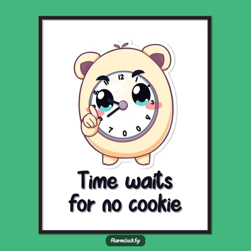 Funny Free Printable Wall Art: Determined Character Chasing Time Downloadable Art Gift