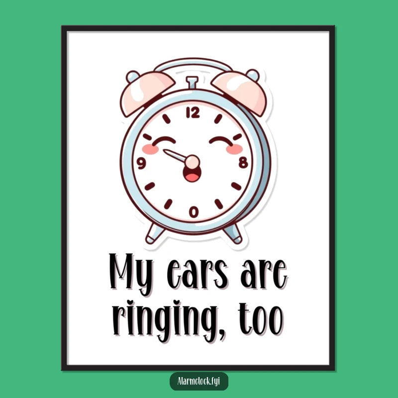 Funny Free Printable Wall Art: Giggling Alarm Clock - Quirky Downloadable Decor
