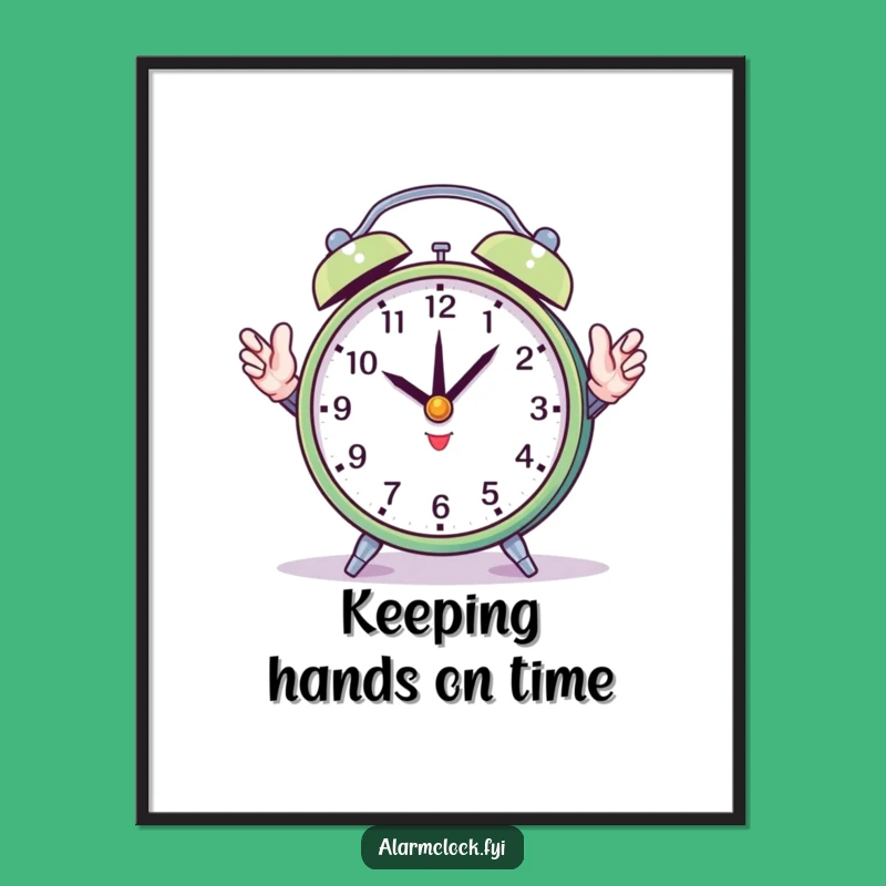 Funny Free Printable Wall Art: Juggling Clock Hands - Humorous Downloadable Decor