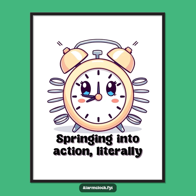 Funny Free Printable Wall Art: Spring-Loaded Surprise Clock - Humorous Downloadable Decor