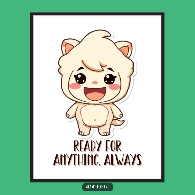 Funny Free Printable Wall Art: Ready Character Big Smile Energetic Downloadable Art Gift