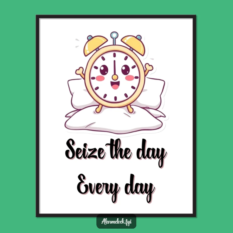 Funny Free Printable Alarm Clock Wall Art - Downloadable DIY Decor for Energetic Spaces