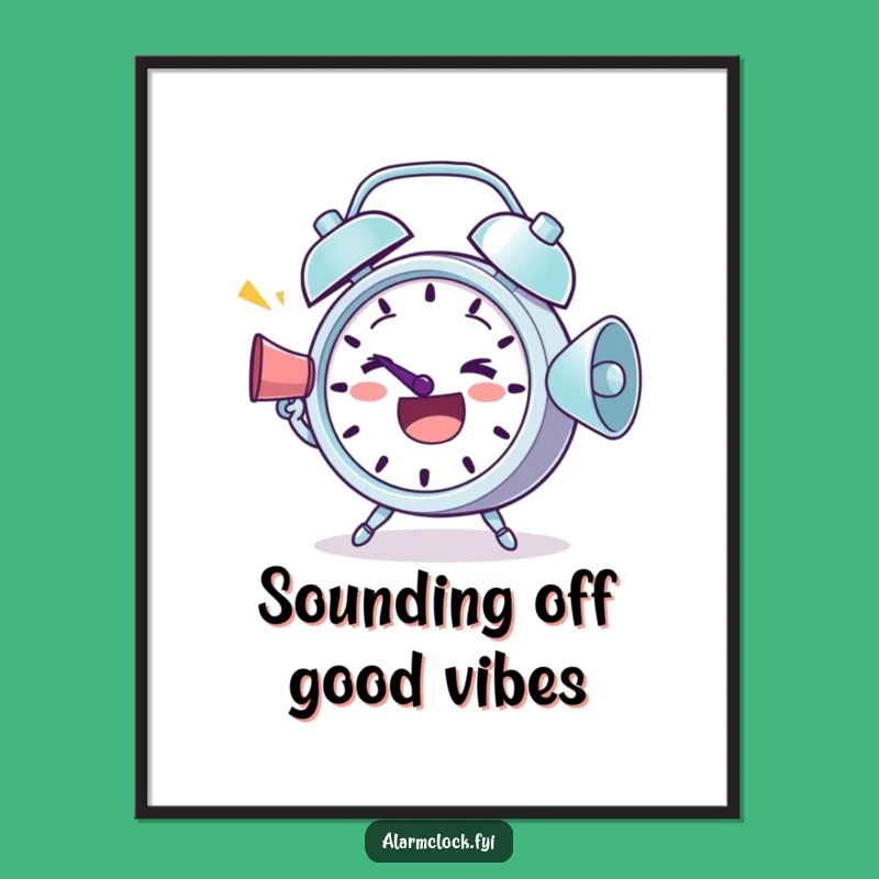 Funny Free Printable Wall Art: Determined Alarm Clock, Bold Motivational Decor