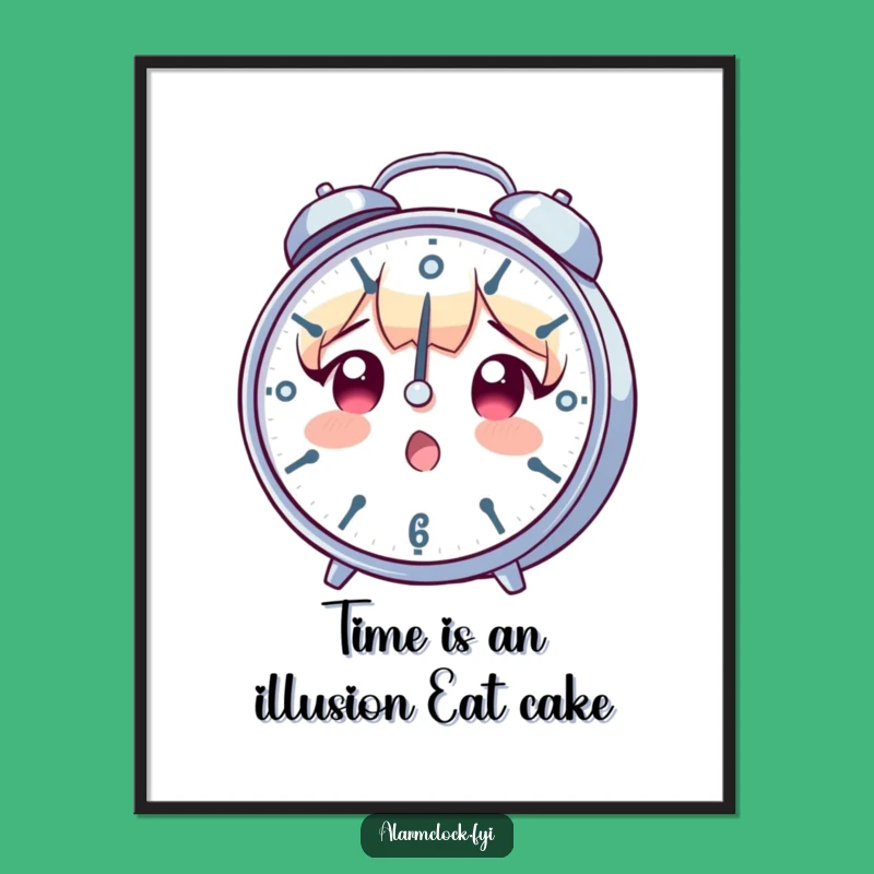 Funny Spinning Clock Free Printable Wall Art - Humorous Time Flies Decor