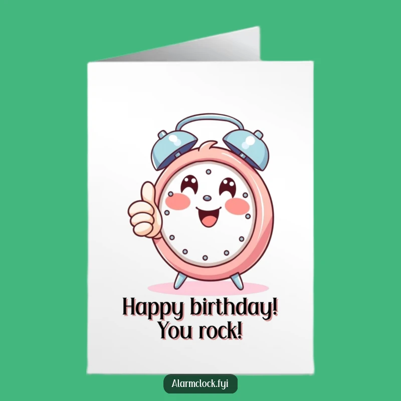 Free Printable Birthday Card: Thumbs Up Alarm for a Cheerful Gift