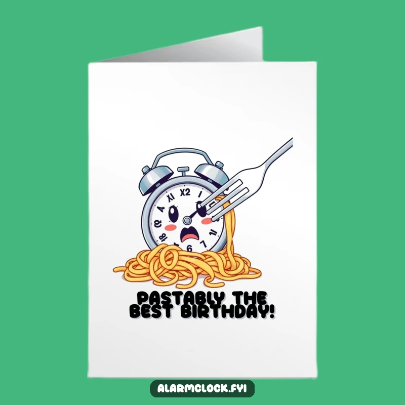 Free Printable Spaghetti Clock Funny Birthday Card - Hilarious Dining Disaster Gift