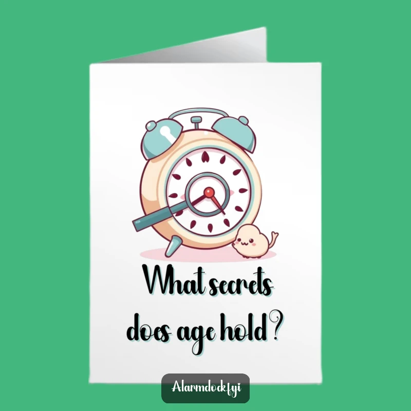 Funny Free Printable Birthday Card: Curious Alarm Clock, Detail-Oriented LOLs