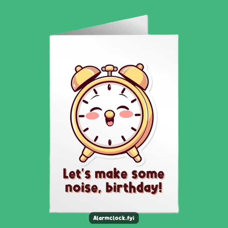 Free Printable Birthday Card: Giggling Clock Character Funny Downloadable Gift