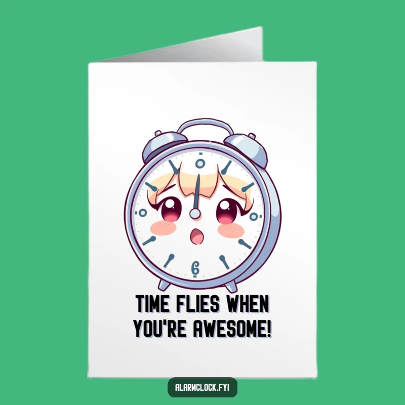 Free Printable Spinning Clock Birthday Card - Funny Time Flies Gift