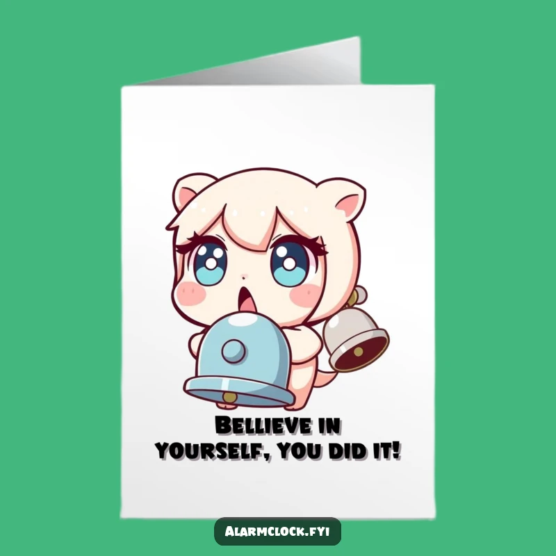 Free Printable Congrats Card: Surprised Bell Character Funny Downloadable Gift