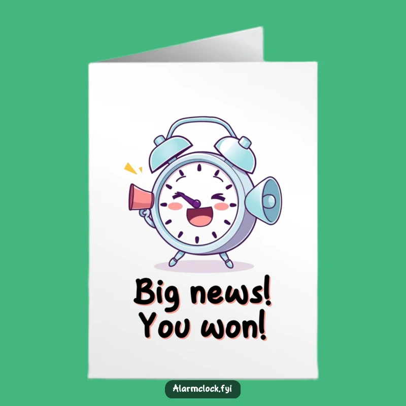 Exciting Free Printable Congrats Card: Megaphone Alarm Clock, Loud Cheers!