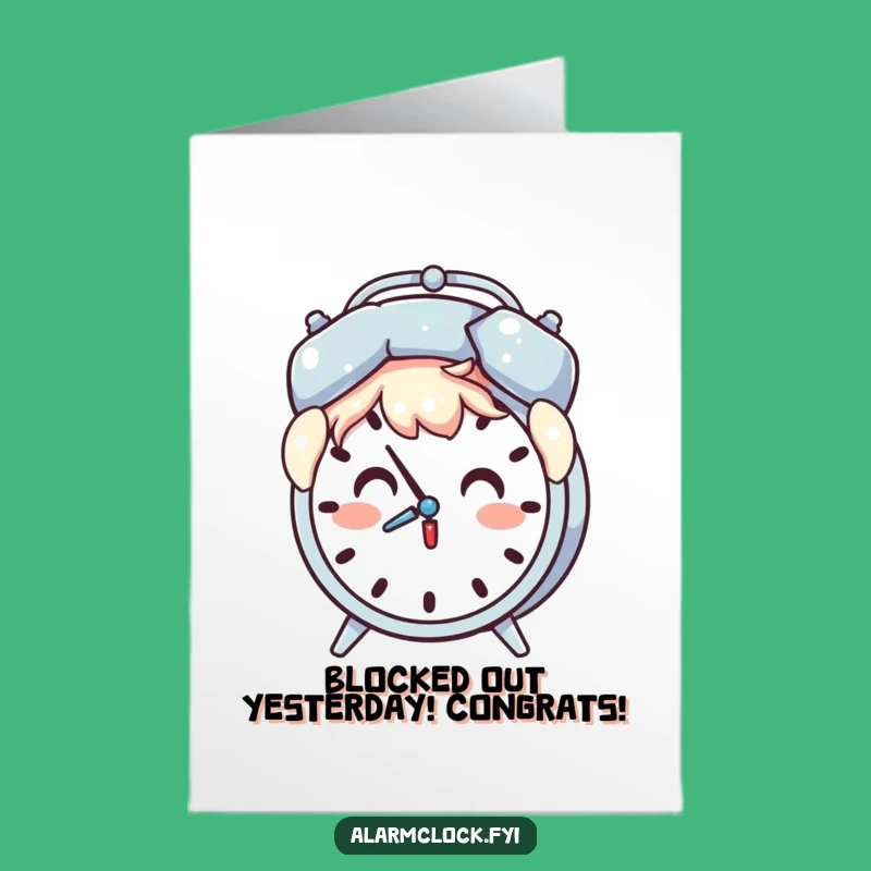 Free Printable Congrats Card: Alarm Clock Attack, Funny Downloadable Gift!