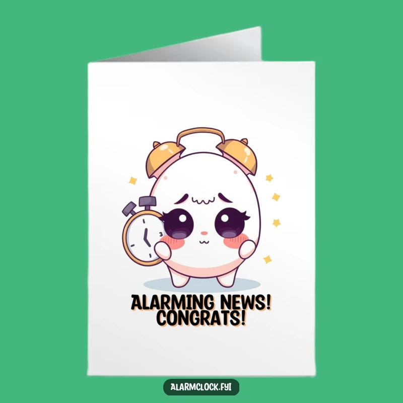 Free Printable Alarm Congratulations Card: Funny Startled Wake-Up Downloadable Gift