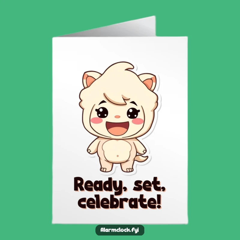 Free Printable Congrats Card: Ready Character Big Smile Funny Success Downloadable Gift