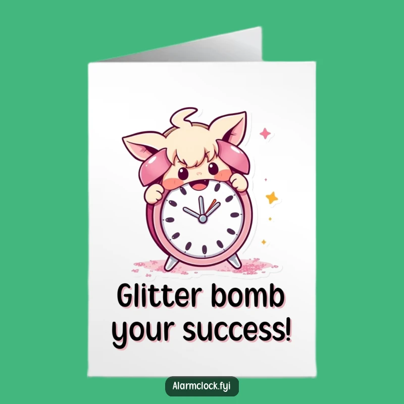 Free Printable Congrats Card: Glitter Saboteur Celebrating Your Win Gift