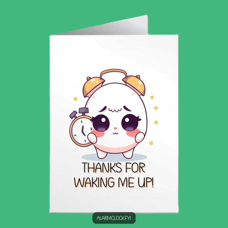 Free Printable Alarm Thanks Card: Funny Startled Grateful Downloadable Gift