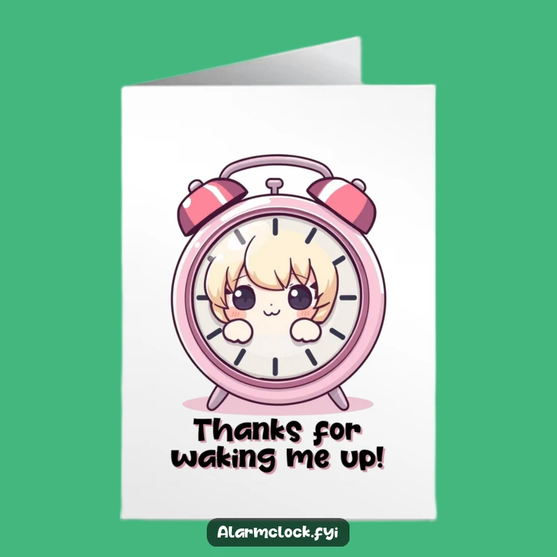 Free Printable Thank You Card: Curious Character Alarm, Funny Downloadable Gift for Friends