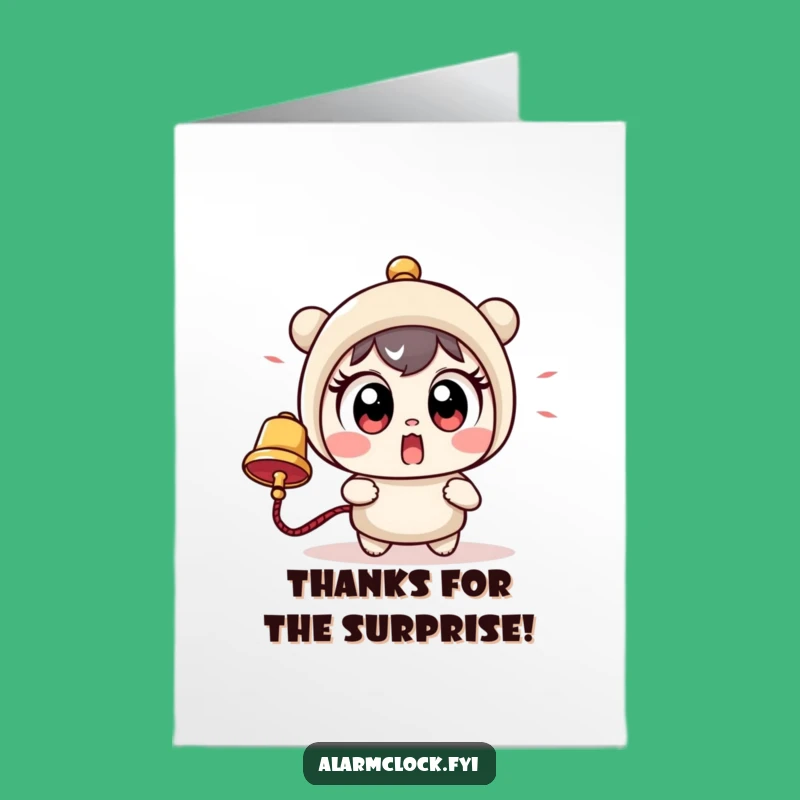 Free Printable Thank You Card Funny Startled Character Gratitude Downloadable Gift