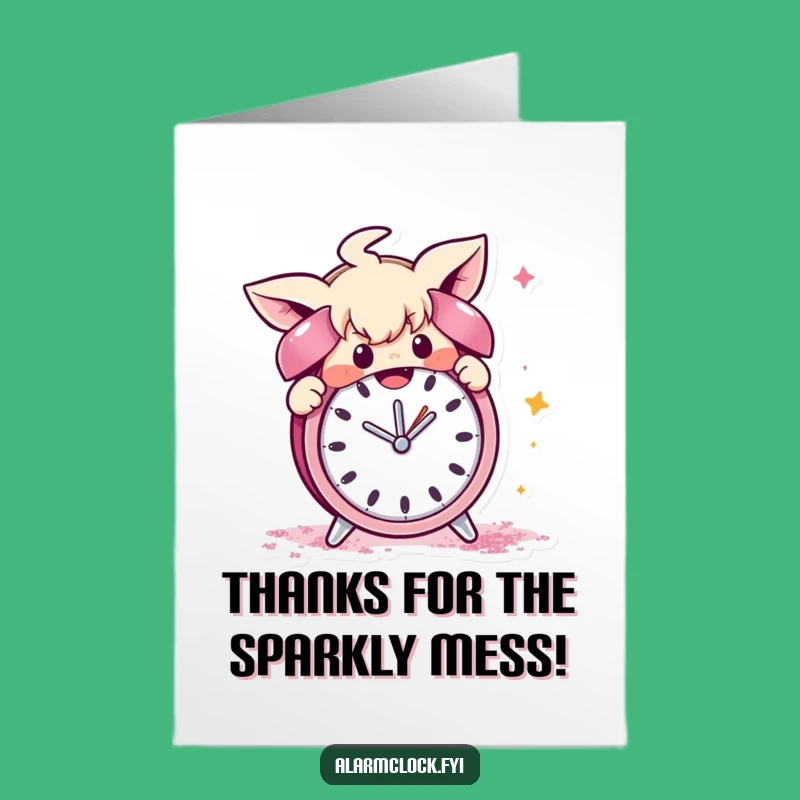 Free Printable Thank You Card: Glitter Saboteur for a Sparkly Thanks Gift