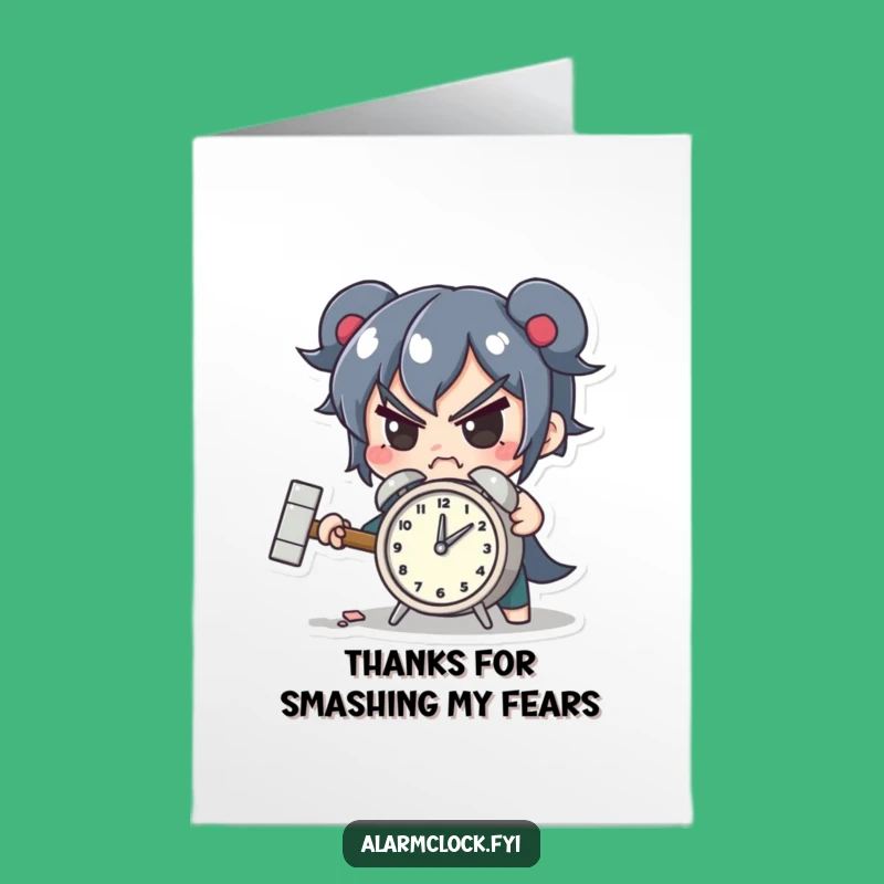 Free Printable Thank You Card: Hammer Time Humor, Clock Smash, Unique Downloadable Gift