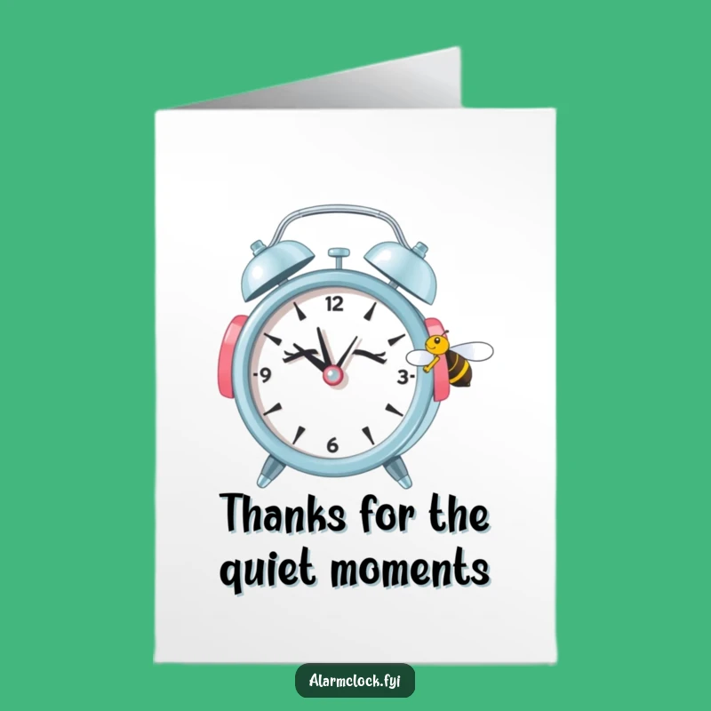 Free Printable Thank You Card: Sleepy Clock's Zen Moment - Hilarious Downloadable Appreciation