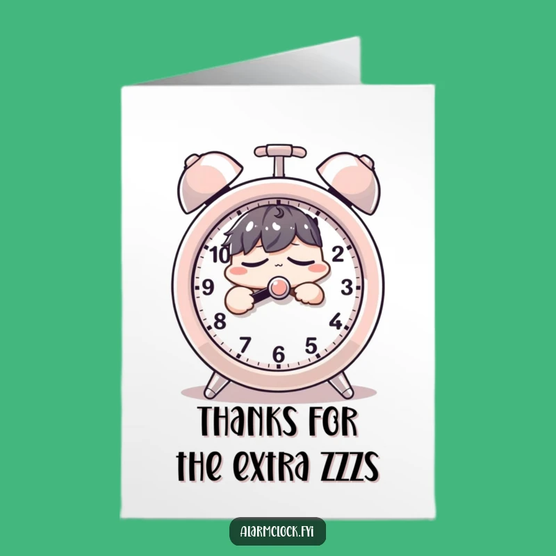 Free Printable Thank You Card: Snooze Button Fun, Sleepy Character, Unique Downloadable Gift