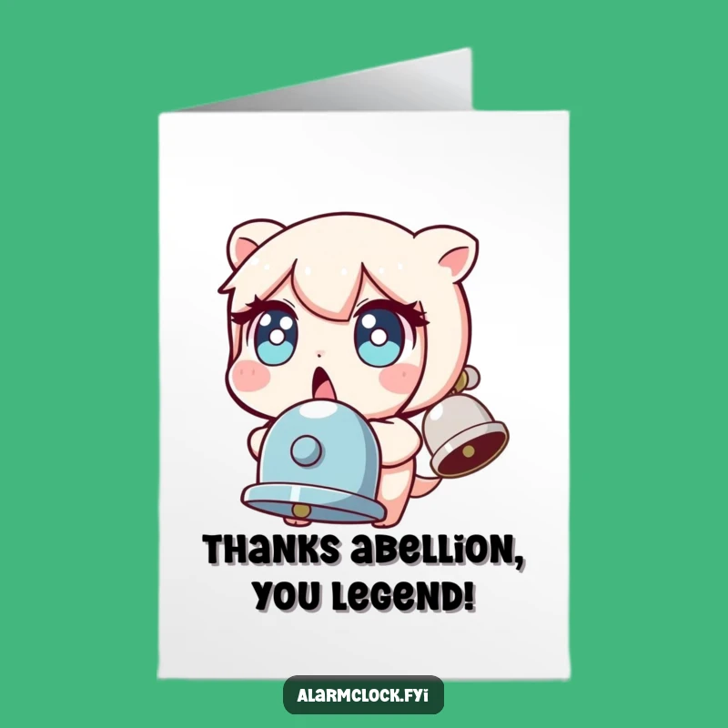 Free Printable Thank You Card: Surprised Bell Character Funny Downloadable Gift