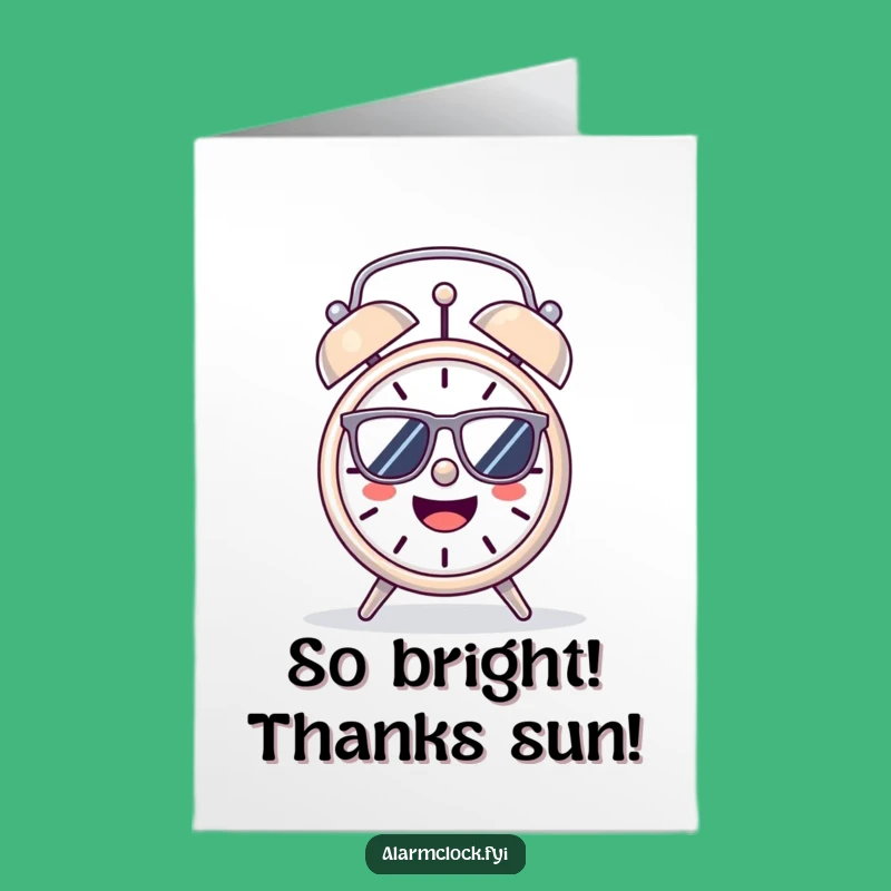 Groovy Free Printable Thank You Card: Cool Alarm Clock, Sun-Kissed Thanks!