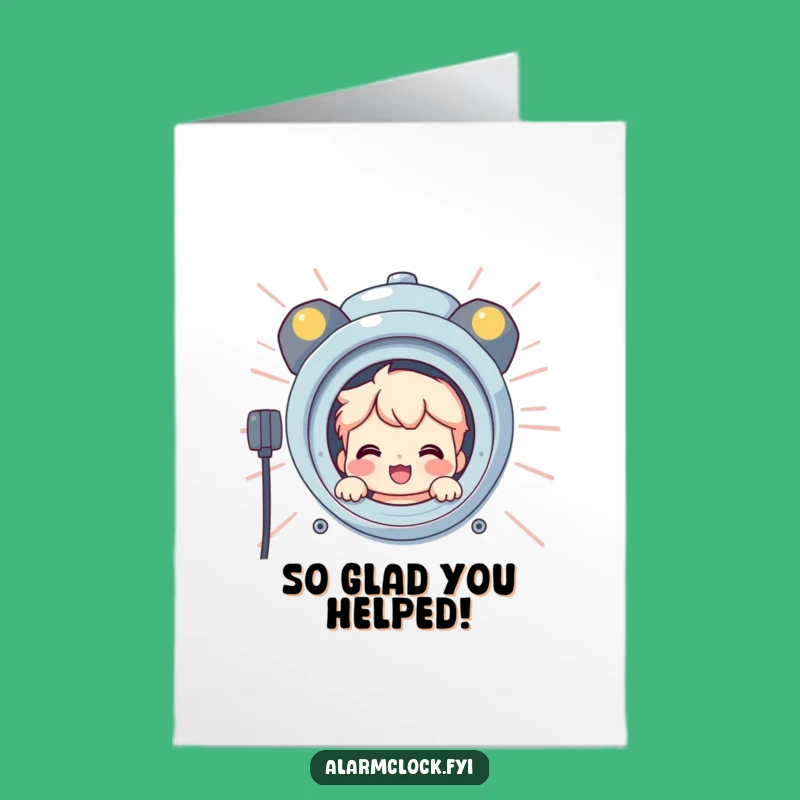 Free Printable Thank You Card: Peeking Alarm for a Humorous Appreciation Gift