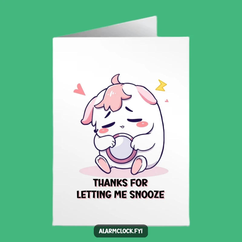 Free Printable Thank You Card: Sleepy Character Snooze Humor Downloadable Gift