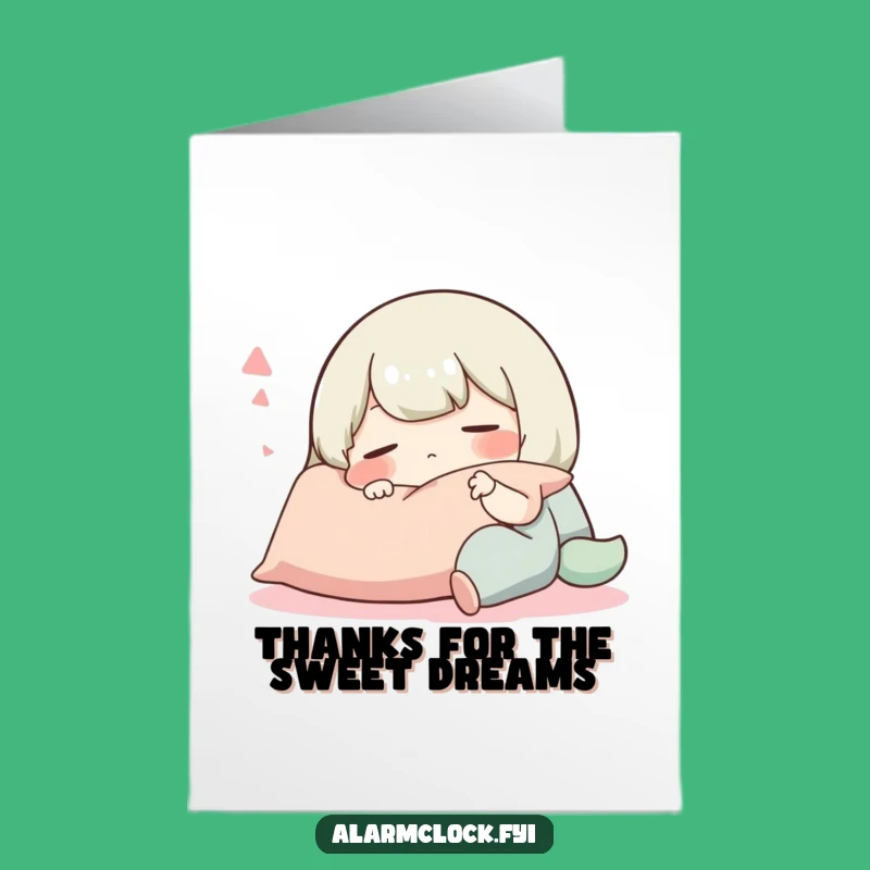 Free Printable Thank You Card: Snoozing Character, Peaceful Downloadable Gift for Gratefulness