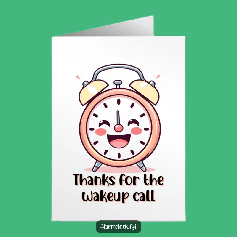 Free Printable Thank You Card: Cheerful Clock - Grateful Downloadable Gift