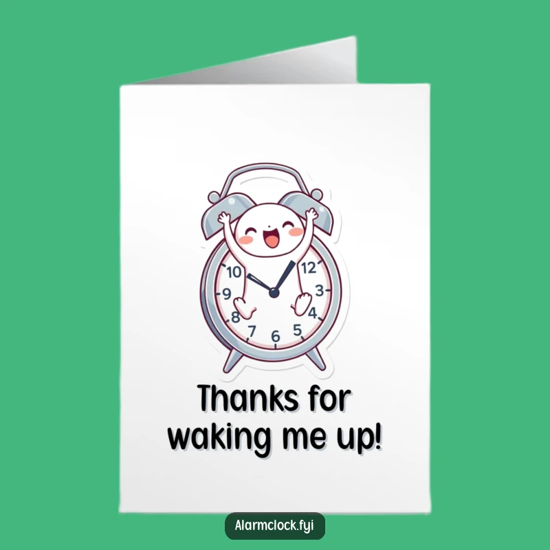 Free Printable Thank You Card: Funny Alarm Clock Leap Appreciation Downloadable
