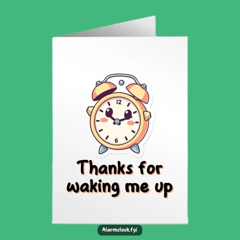 Free Printable Thank You Card: Startled Clock - Funny Downloadable Gift