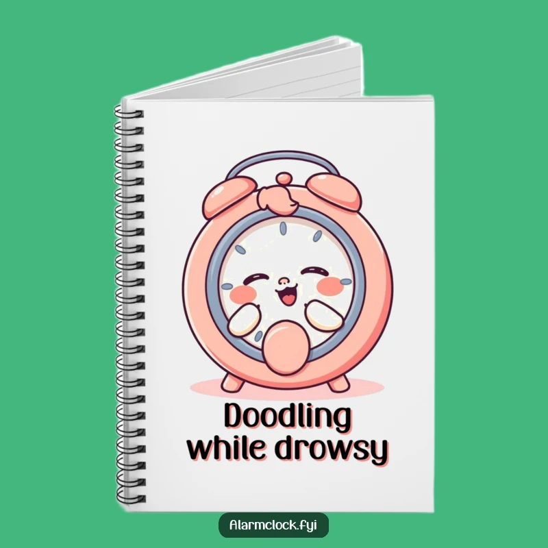 Funny Giggling Character Snooze Button Notebook, Journal Humorous Gift for Dreamers