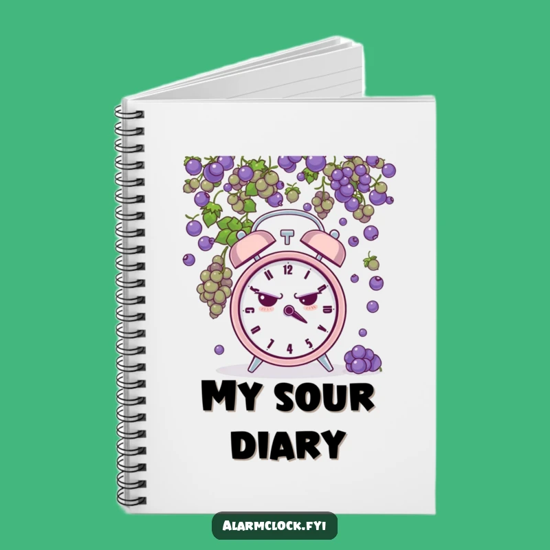 Funny Grumpy Clock Grape Shower Notebook - Hilarious Journal for Bad Day Thoughts