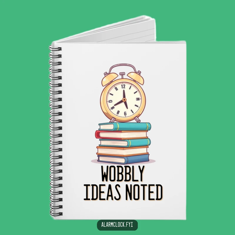 Funny Wobbly Books Alarm Clock Notebook: Jot Down Your Academic Journey Gift