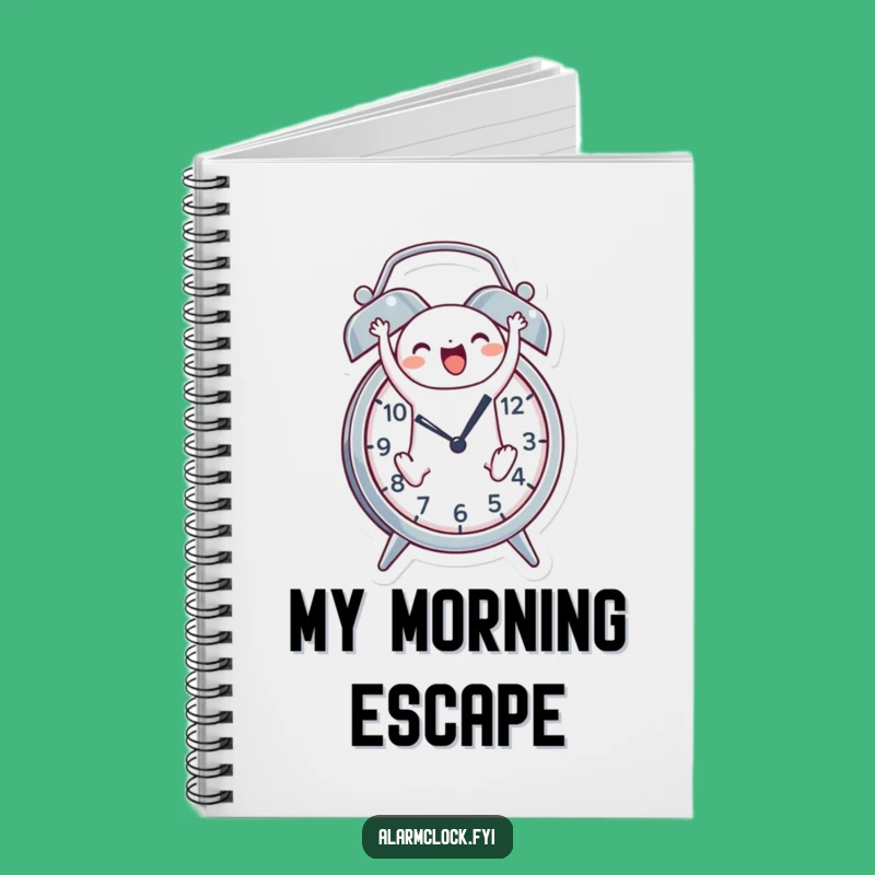 Funny Leaping Character Alarm Clock Notebook - Jot Down Your Day, Perfect Funny Gift