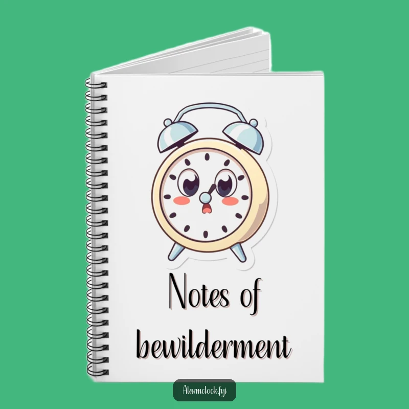 Funny Startled Alarm Clock Notebook, Wide-Eyed Journal, Ideas Gift