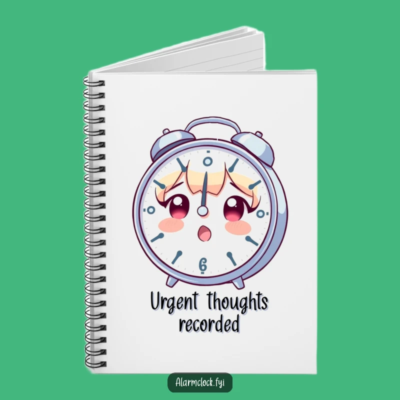 Funny Surprised Clock Character Notebook - Hilarious Gift for Urgent Notes