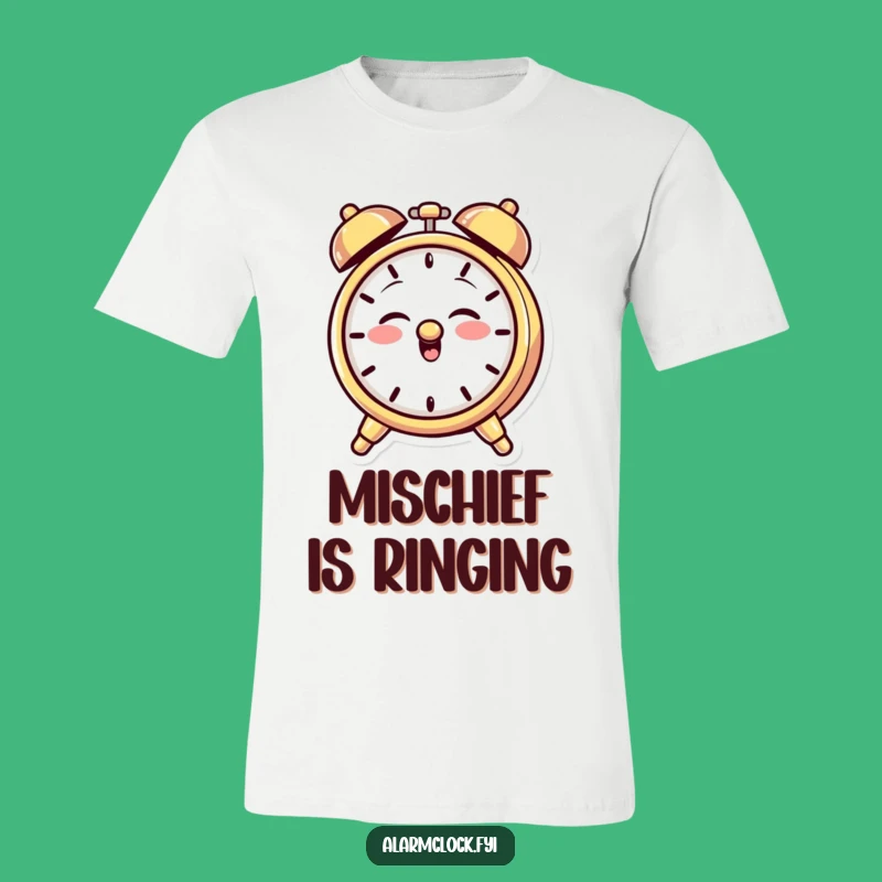 Funny Giggling Alarm Clock T-Shirt: Mischief and Merriment for Your Wardrobe