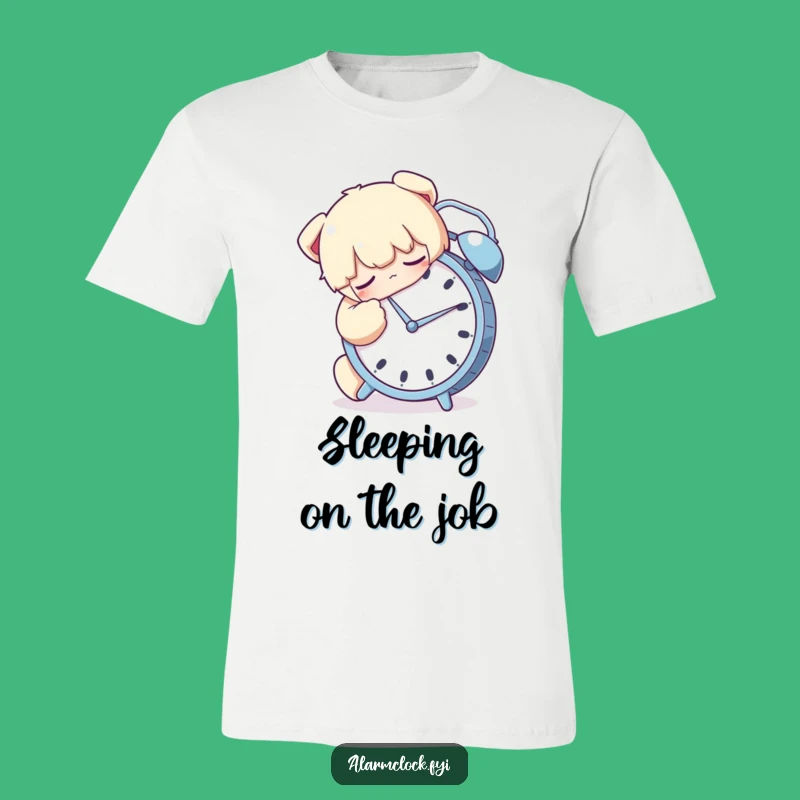 Funny Sleepy Hugging Alarm Clock T-Shirt - Cozy Morning Dream Tee