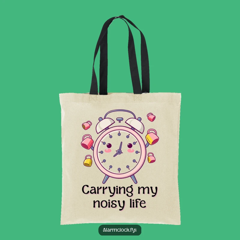 Funny Juggling Alarm Clock Tote Bag: Carry Your Day with Whimsical Cheer
