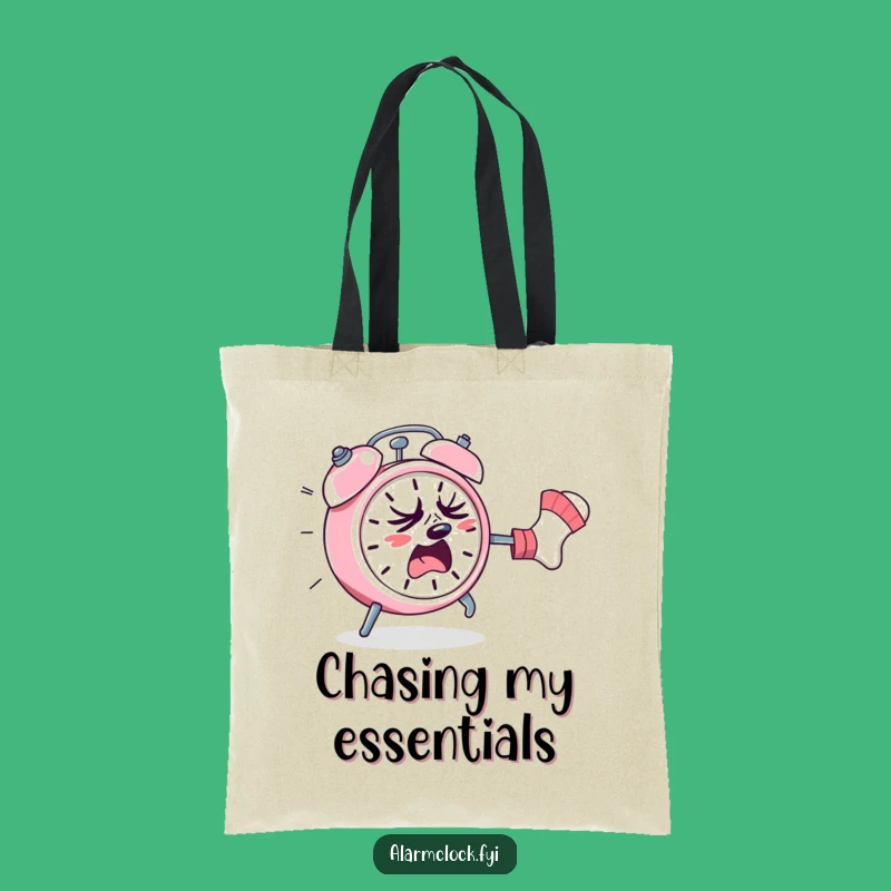 Funny Alarm Clock Sock Chase Tote Bag - Practical and Hilarious Carry-All Gift