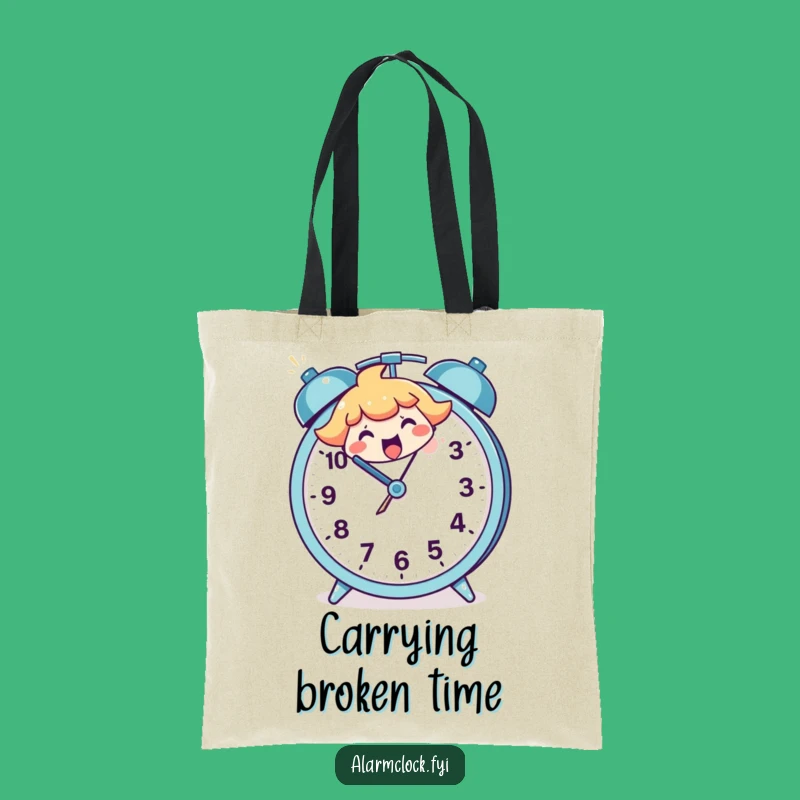 Funny Smashing Alarm Clock Tote Bag - Carry Your Morning Mood in Style!