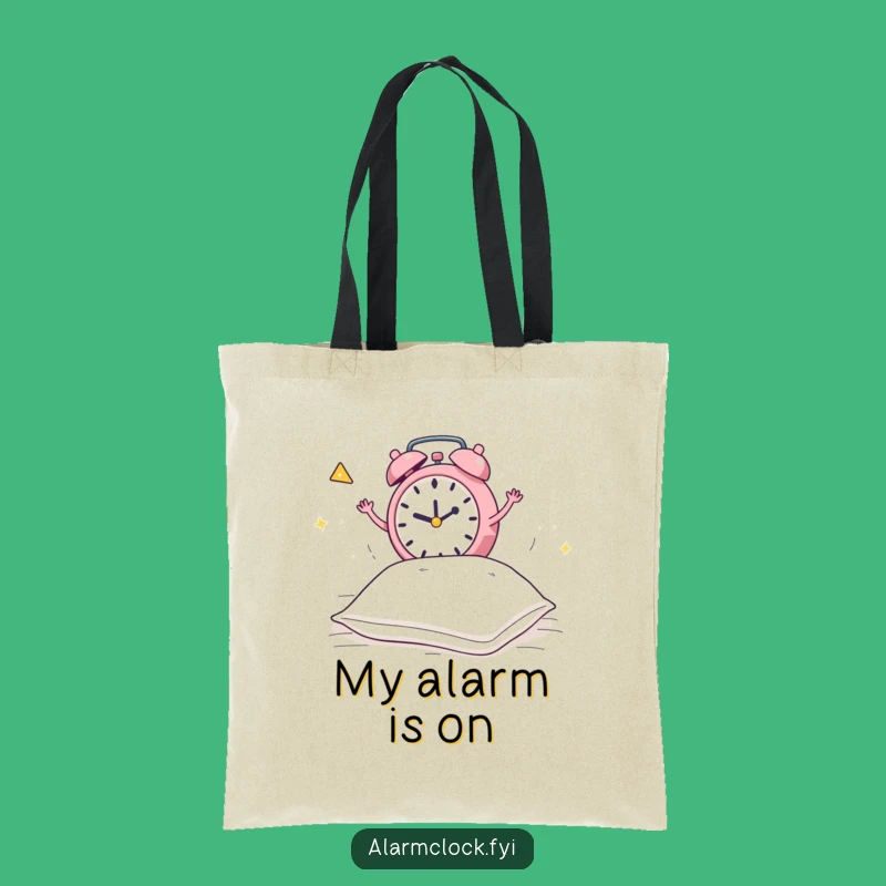 Funny Alarm Clock Pillow Bed Jump Tote Bag: Chic Chaos & Hilarious Accessory