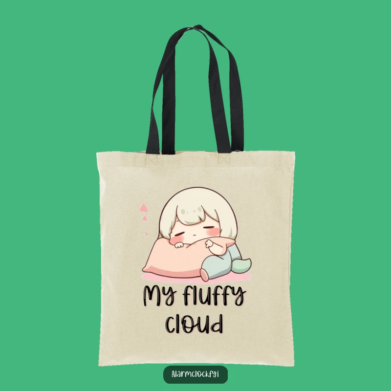 Funny Tote Bag: Contented Snoozing Character, Carry Your Comfort Around